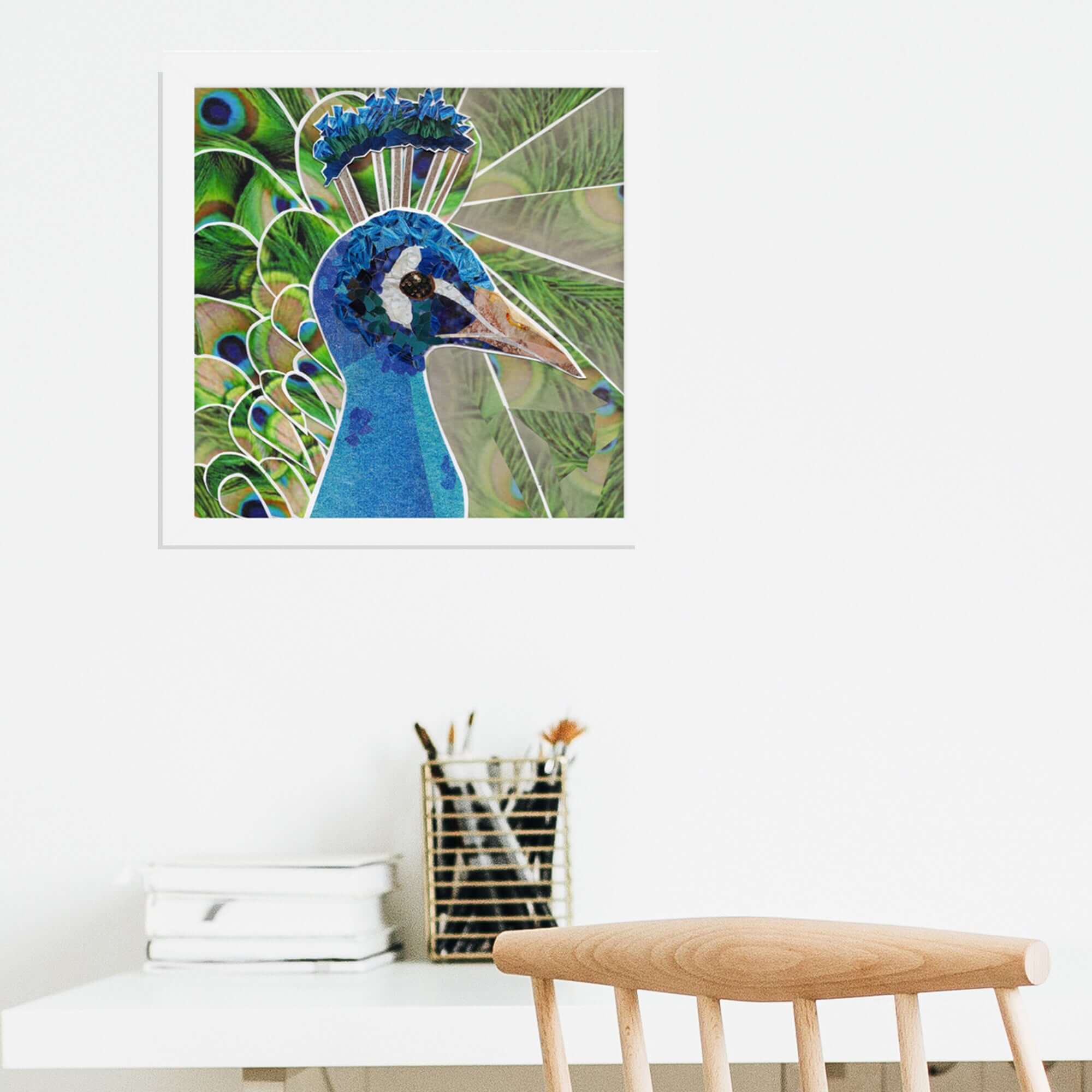 peacock framed print