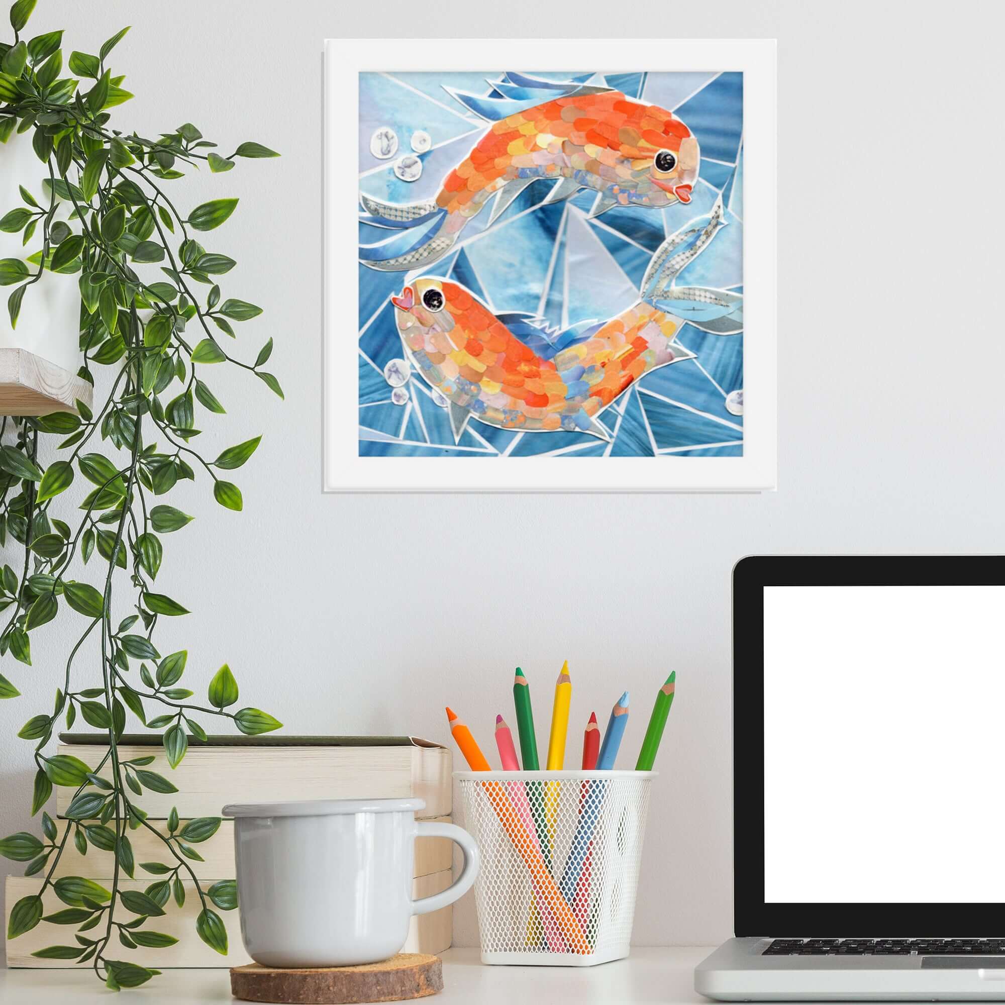 pisces print in a room setting