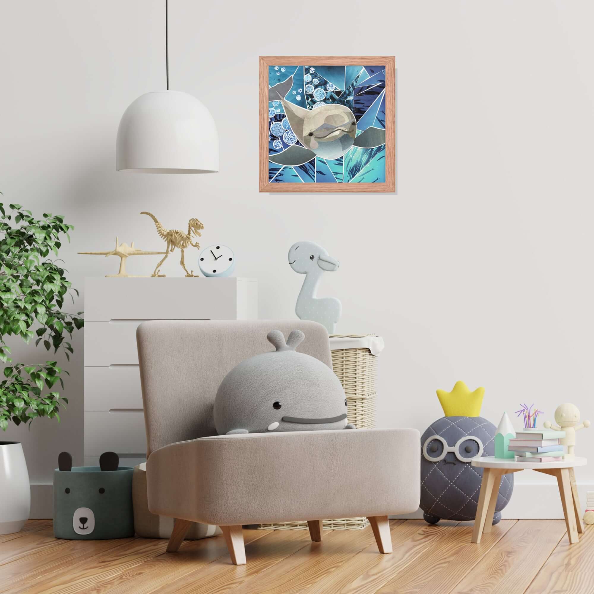 porpoise print in a room setting