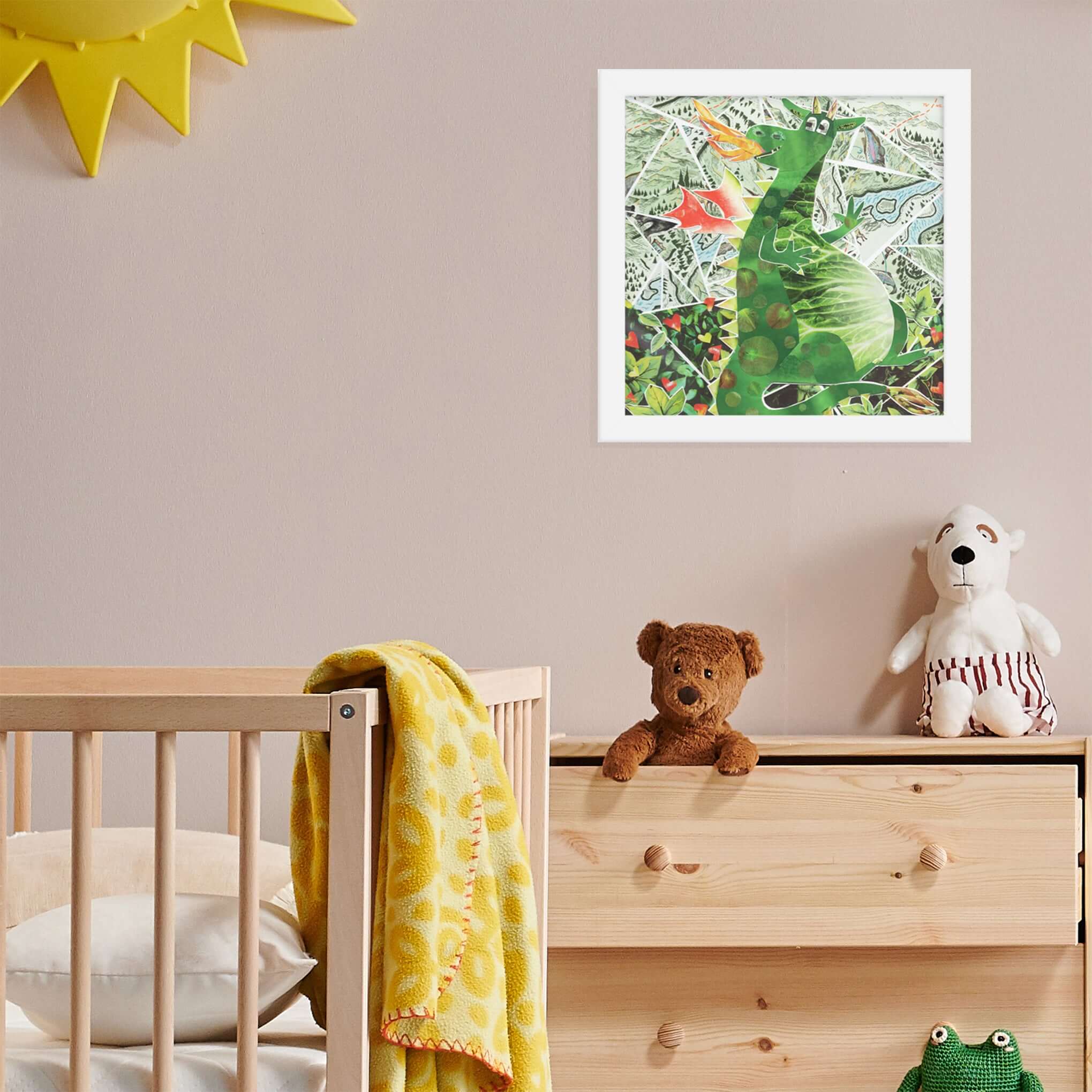 dragon print in a room setting
