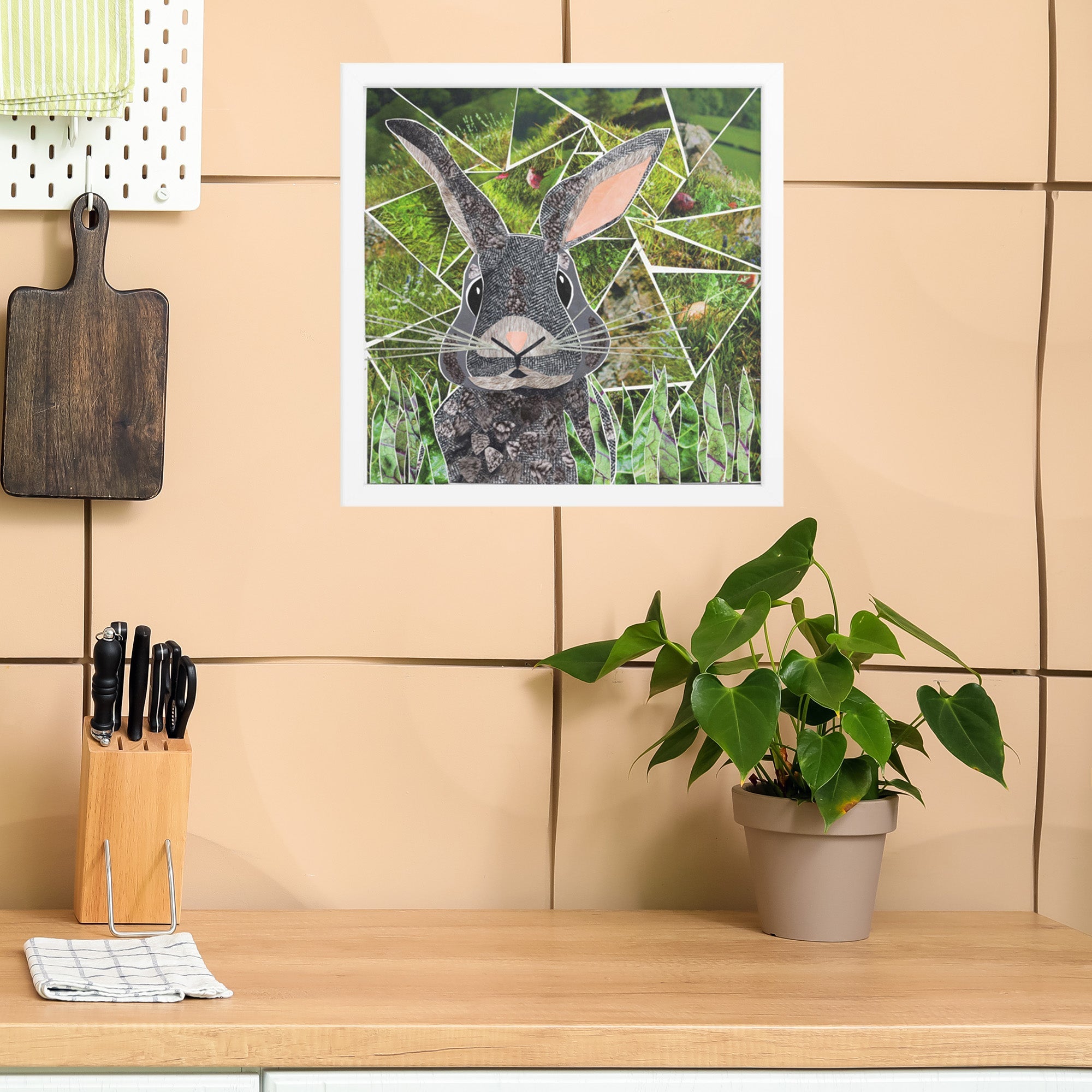 rabbit print in a room setting