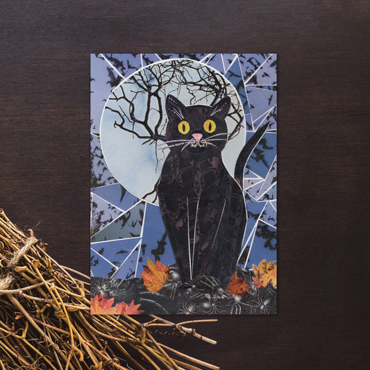 meow-lloween postcard