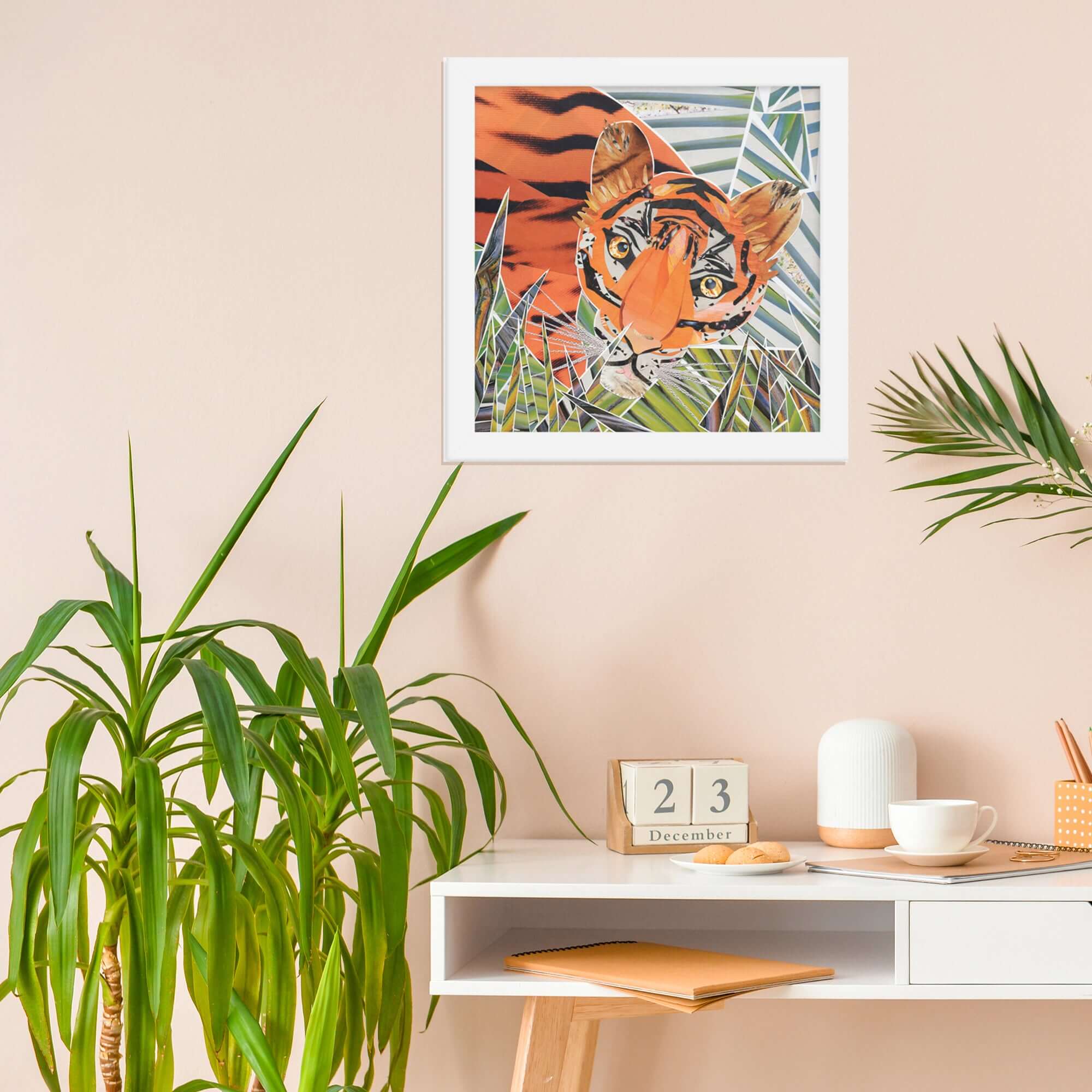 tiger print in a room setting