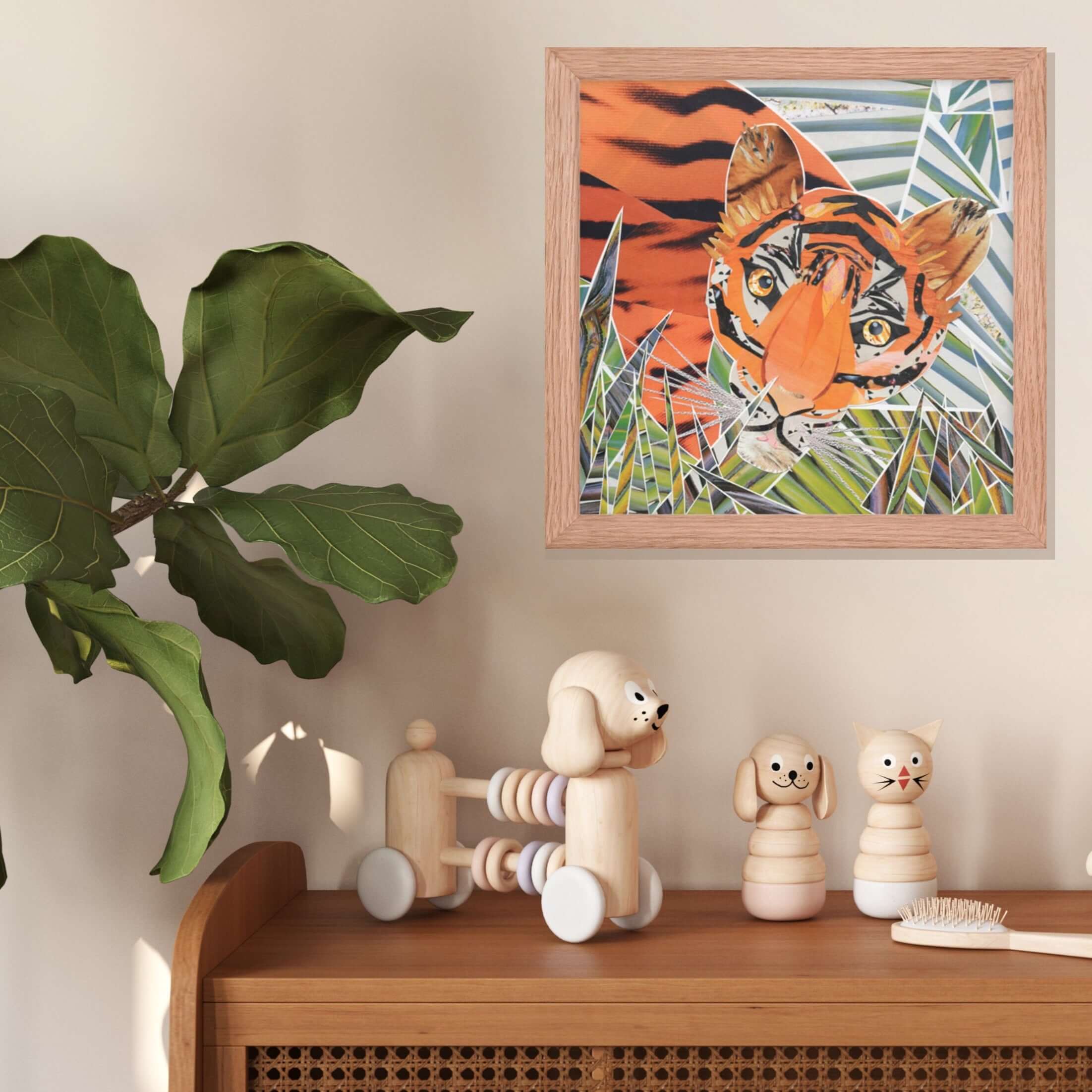 tiger print in a room setting
