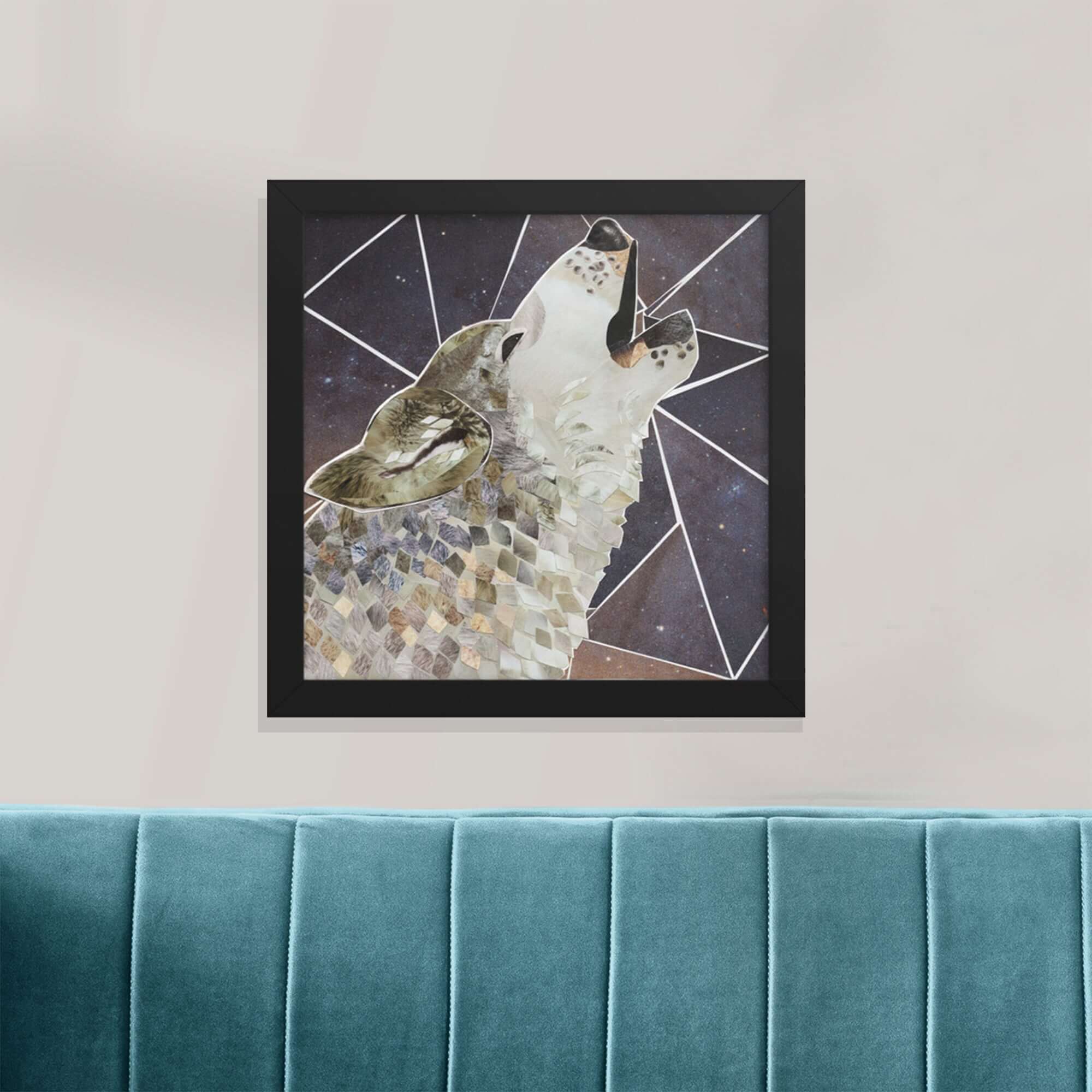 wolf print in a room setting