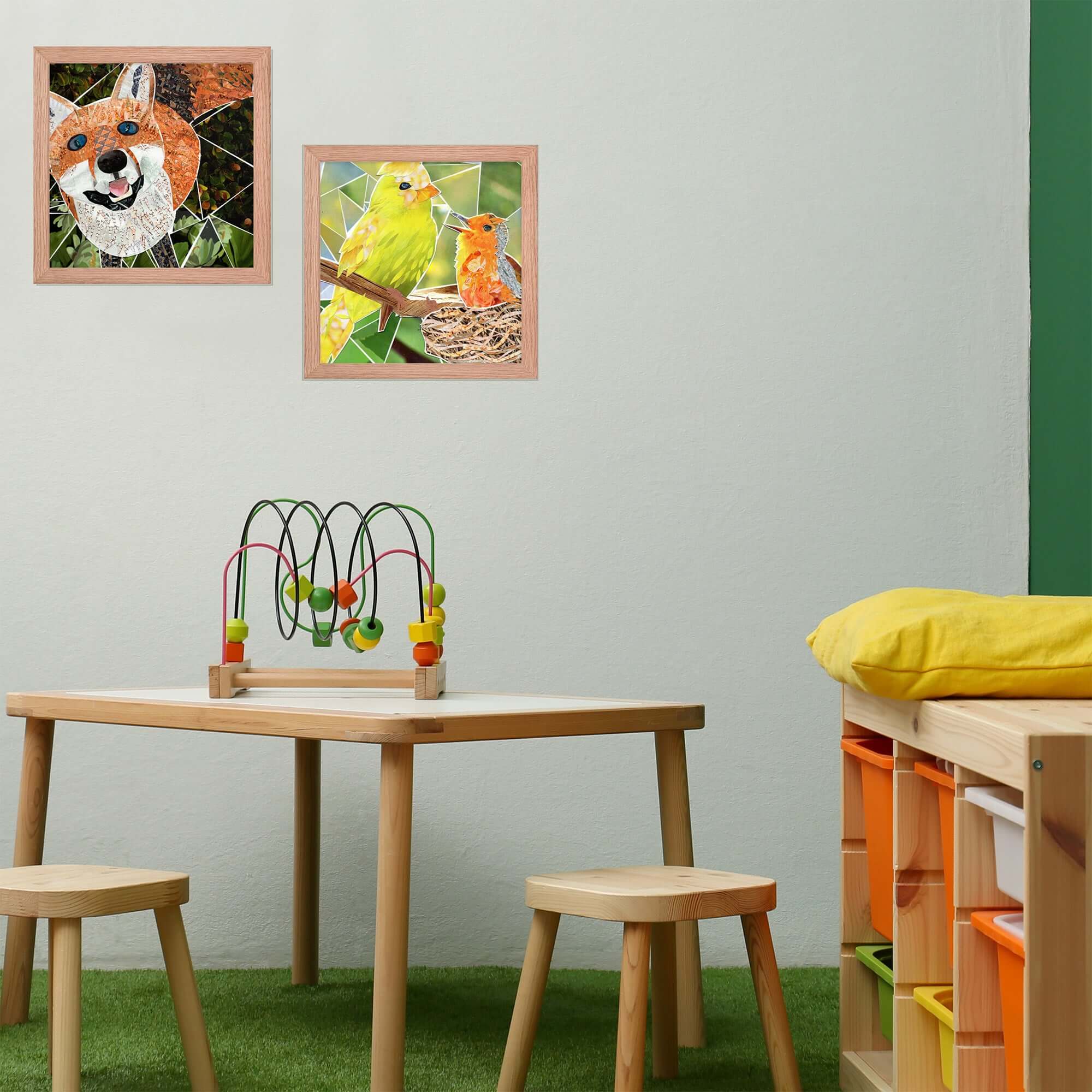 fox print in a woodland room setting
