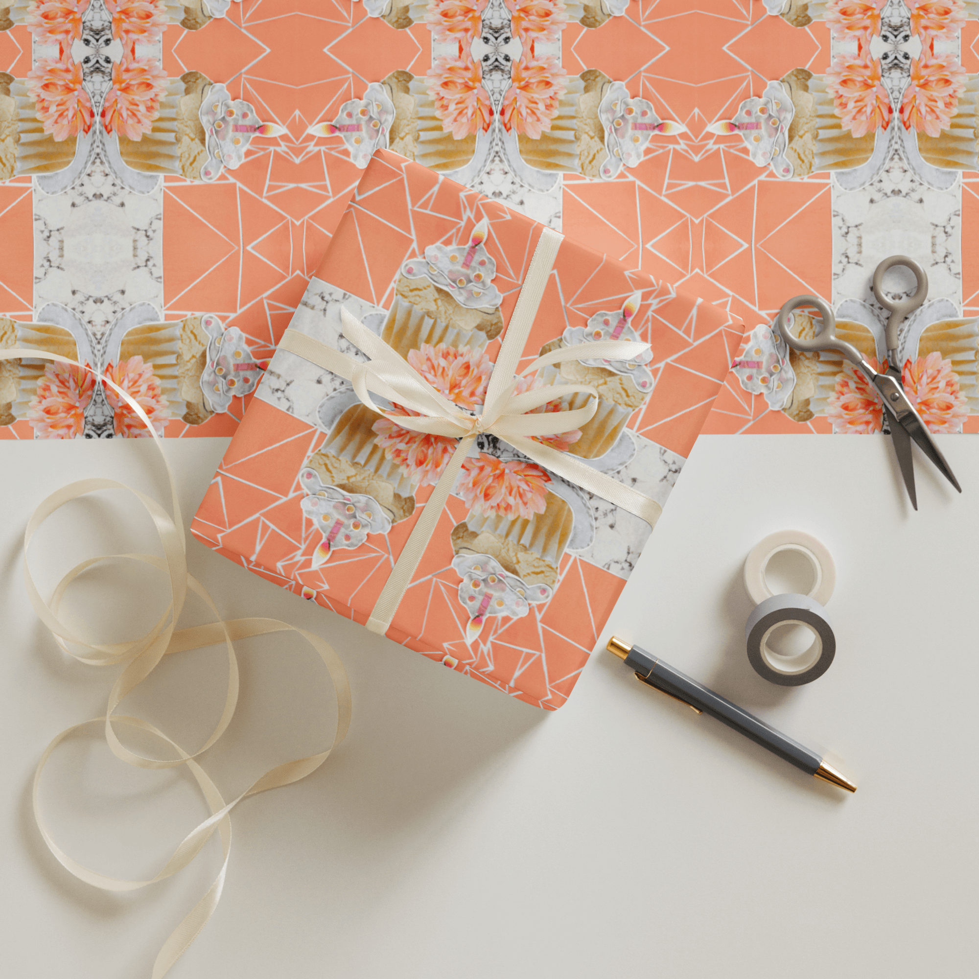love & crystals wrapping paper