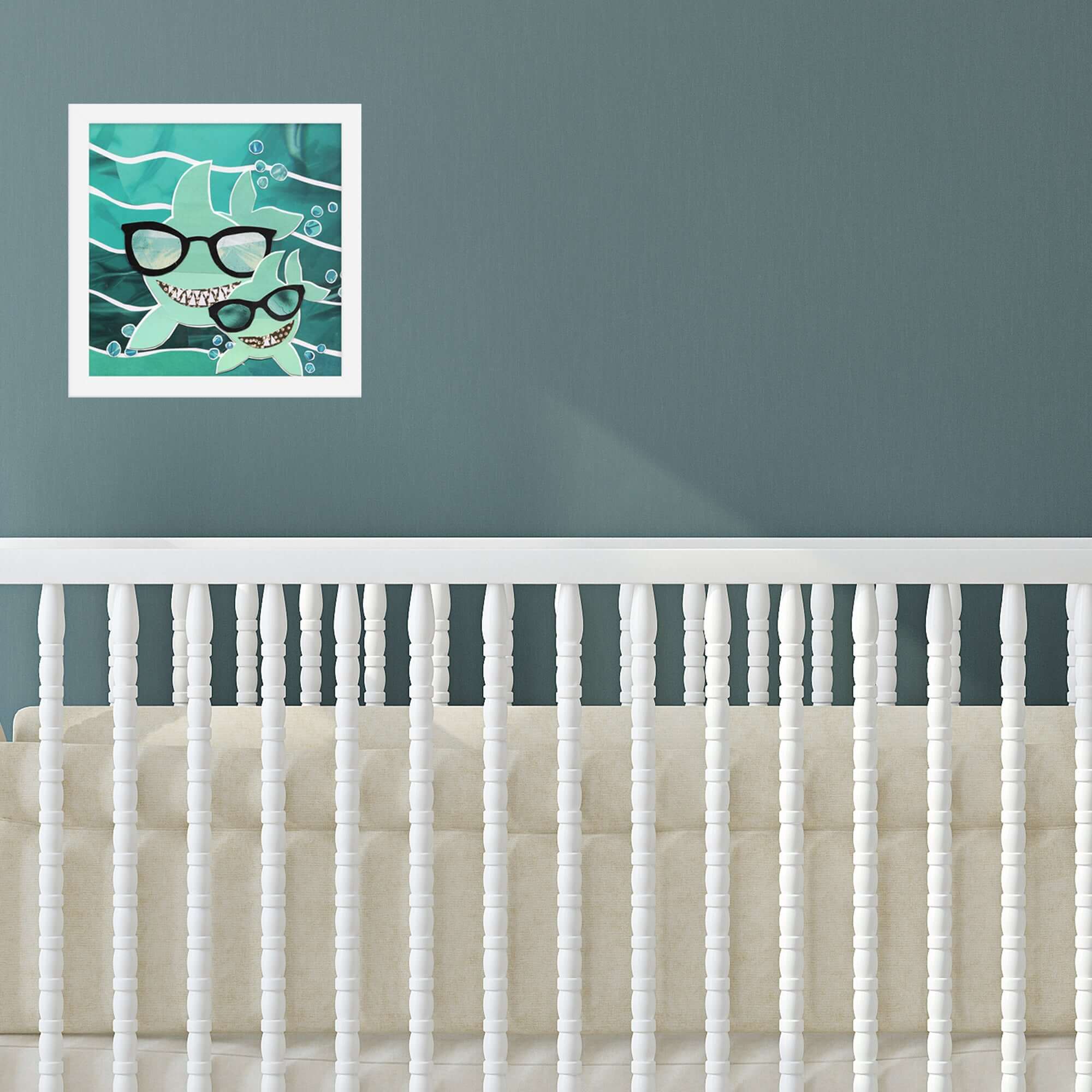 baby shark framed print