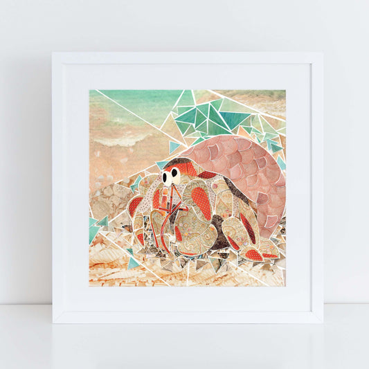 craig the crab wall art, more the merrlier collage art square print