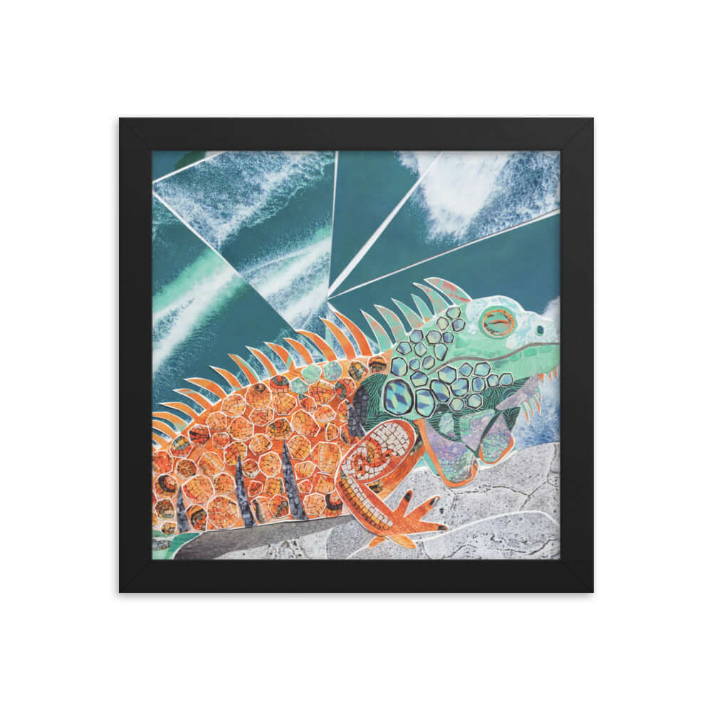 iguana framed print