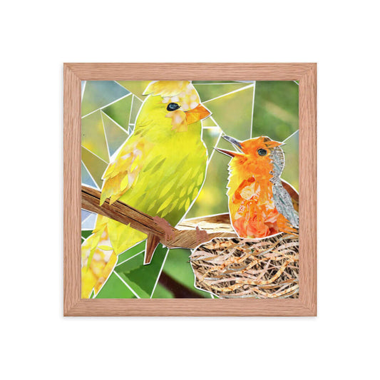mama bird framed print