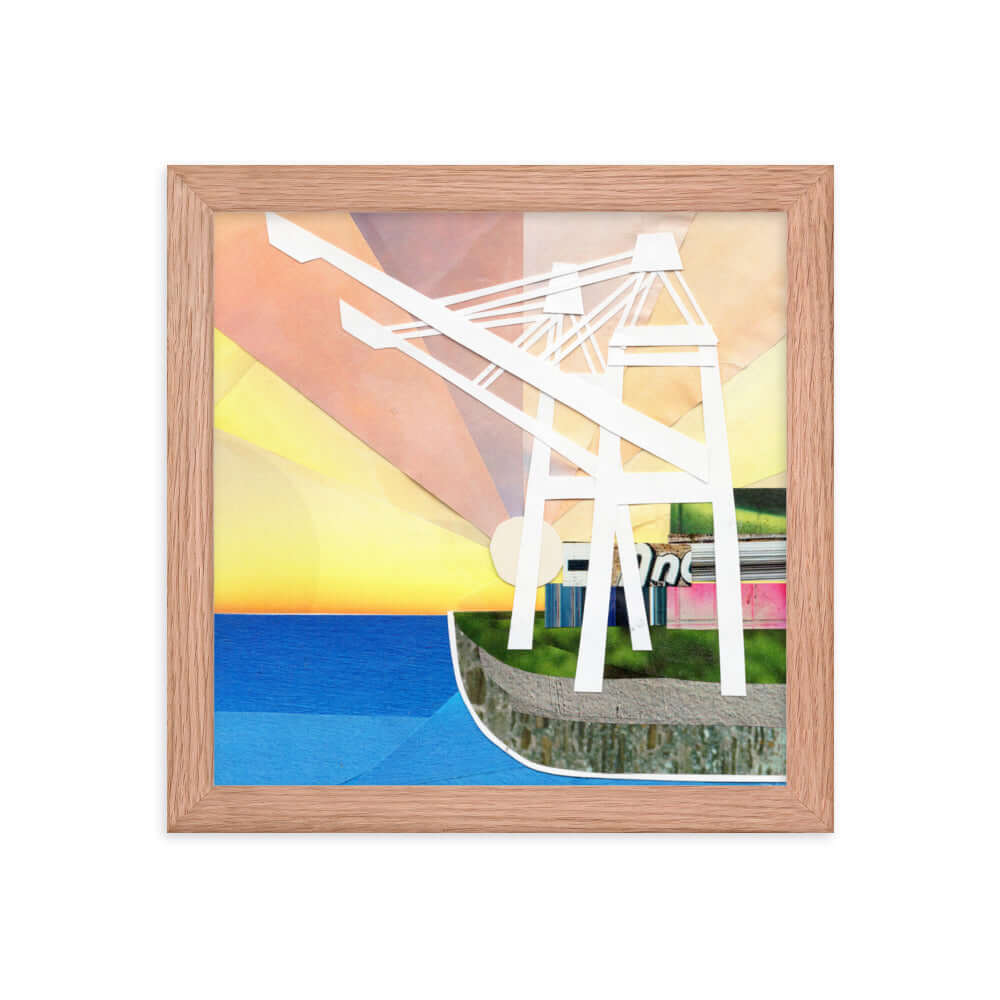 oakland cranes framed print