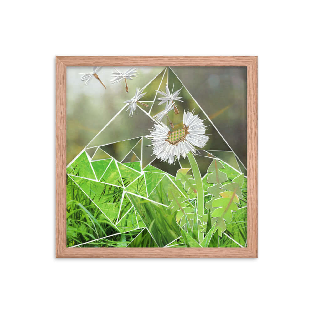 make a wish print, red oak frame