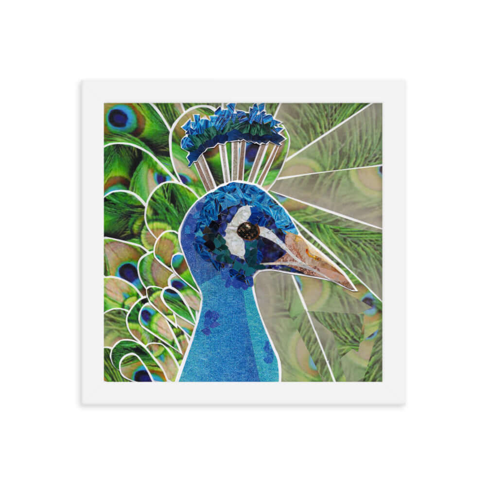 peacock framed print