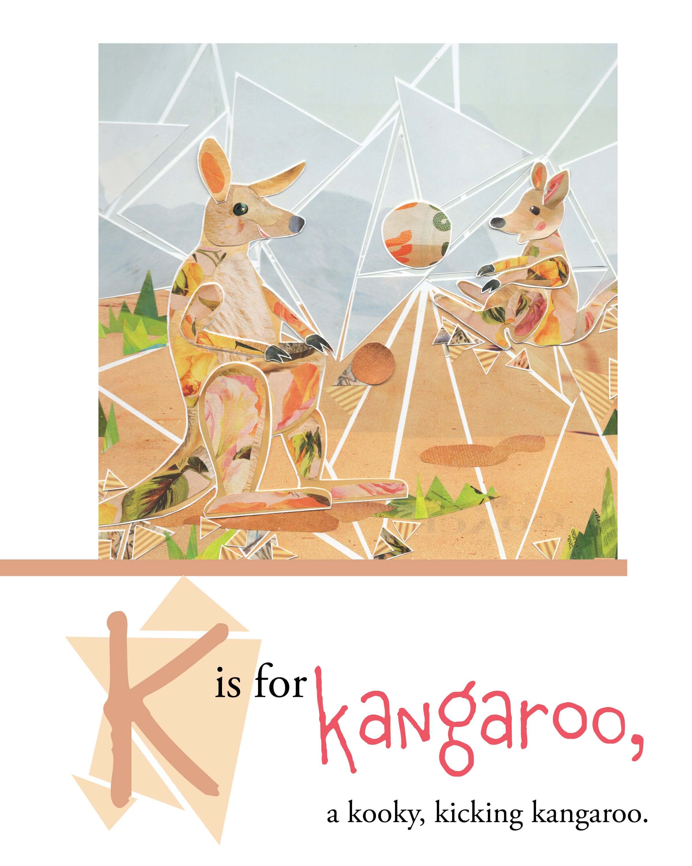 animal abcs children's book, more the merrlier collage art