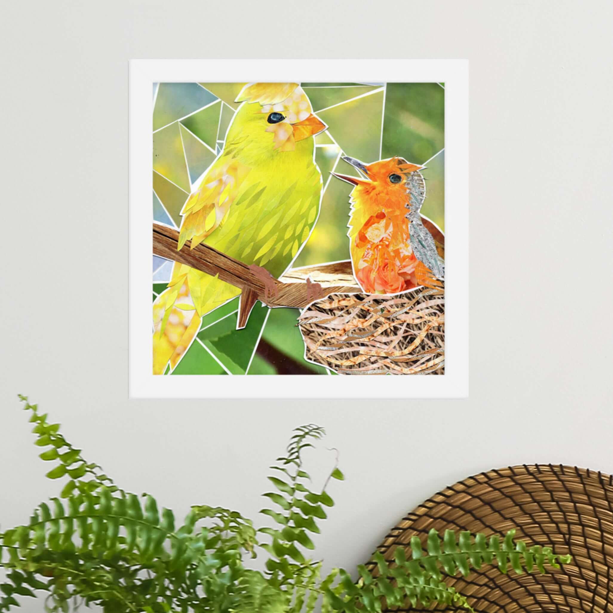 mama bird framed print