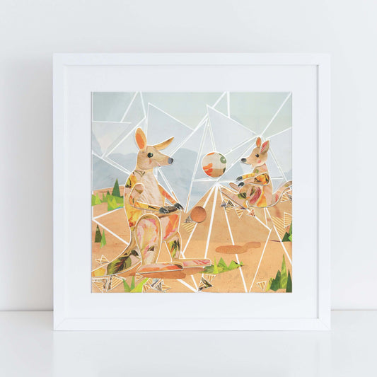 roo skadoo wall art, more the merrlier collage art square print