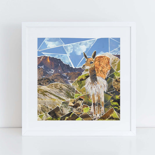 vicuna wall art, more the merrlier collage art square print