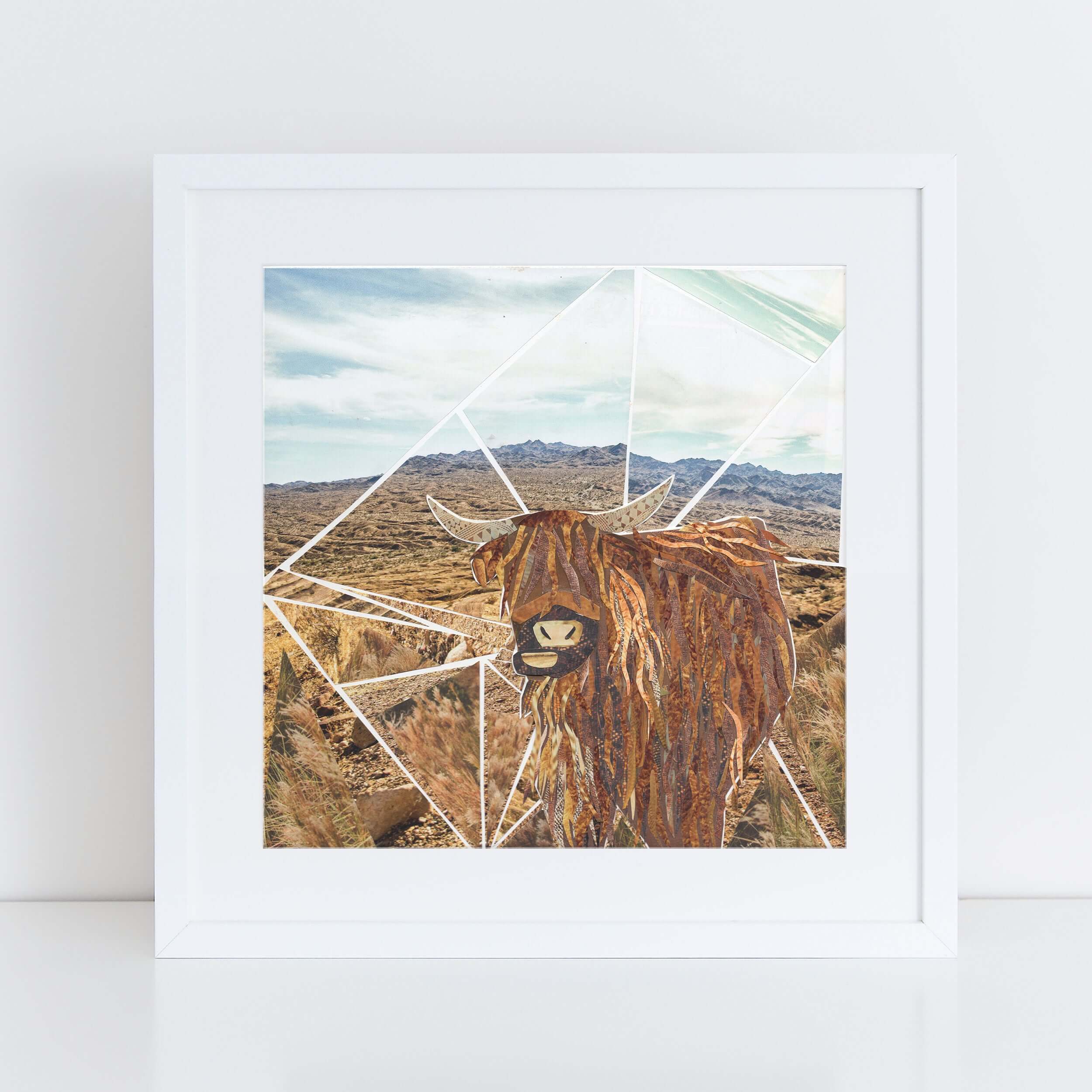 yak wall art, more the merrlier collage art square print
